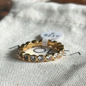Atolea beachwear Gold eternity band with clear gemstones size 9